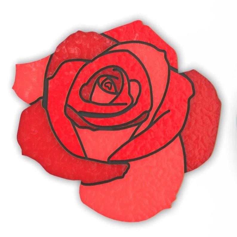 Rose Cookie Cutter 2-Piece, Outline & Stamp - SHARP EDGES - FAST Shipping - Choose Your Own Size! image 6