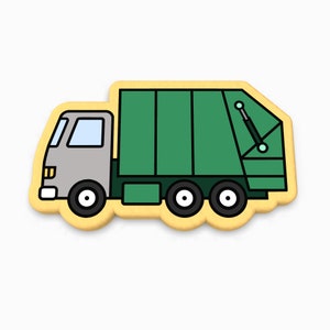 Garbage Truck Cookie Cutter | Stamp | Stencil - SHARP EDGES - FAST Shipping - Choose Your Own Size!