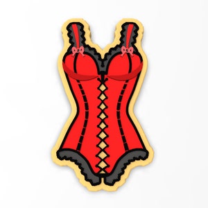 Corset Cookie Cutter | Stamp | Stencil | Debosser #1 - SHARP EDGES - FAST Shipping - Choose Your Own Size!