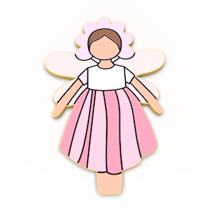 Flower Fairy Cookie Cutter | Stamp | Stencil - SHARP EDGES - FAST Shipping - Choose Your Own Size!