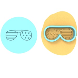 America Glasses Cookie Debosser | Cookie Cutter | Stencil #1
