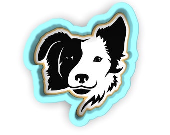 Collie ansikte Kakform | Stämpel | Schablon - VASSA KANTER - SNABB FRAKT - Välj din egen storlek! #1
