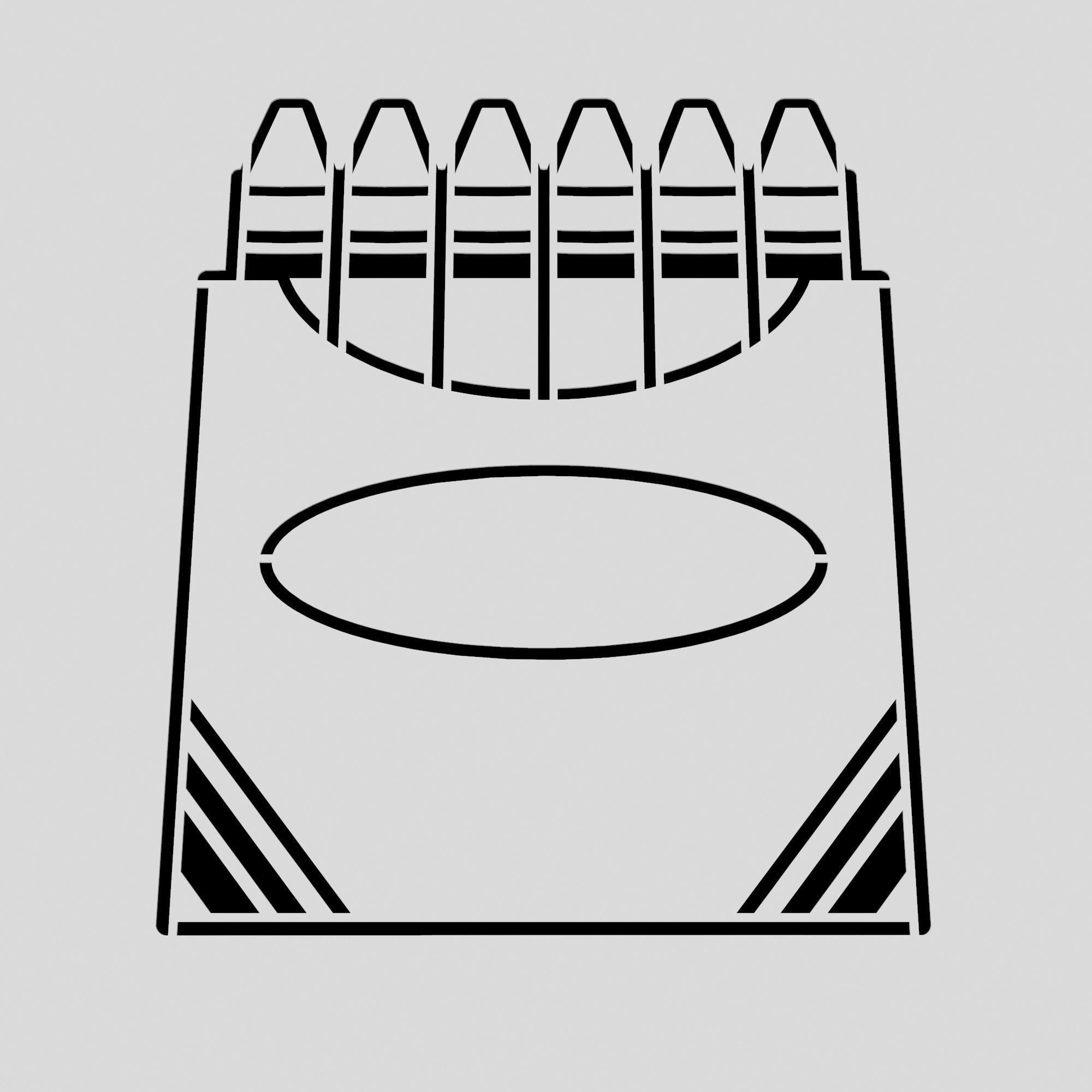Crayon Box Cookie Cutter | Stamp | Stencil #1