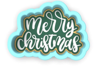 Merry Christmas Cookie Cutter | Stamp | Stencil - SHARP EDGES - FAST Shipping - Choose Your Own Size! #3