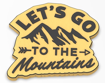 Cortador de galletas y sello "Vamos a las montañas" 1 - Bordes afilados - Envío rápido - ¡Elige tu propio tamaño!