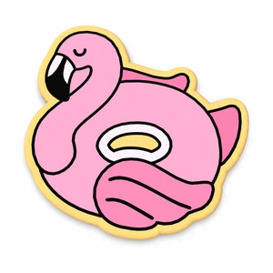 Flamingo Pool Float Cookie Cutter | Stamp | Stencil - SHARP EDGES - FAST Shipping - Choose Your Own Size! #1