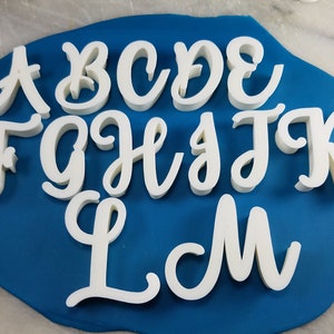 Juego de sellos para galletas con letras cursivas: envío RÁPIDO: ¡elige tu propio tamaño!