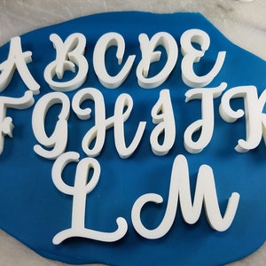 Cursive Letter Cookie Stamps Set FAST Shipping Choose Your Own Size image 1