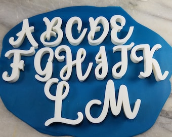 Cursive Letter Cookie Stamps Set - FAST Shipping - Choose Your Own Size!