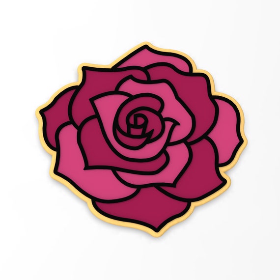 Rose Cookie Cutter | Stamp | Stencil - SHARP EDGES - FAST Shipping - Choose Your Own Size! #2