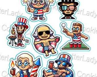 July 4th Presidents Party Cookie Cutter Set | Stamp | Stencil | Debosser