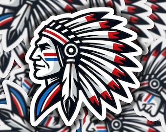 American Indian 2 Vinyl Sticker | Dishwasher Safe & Durable | Custom Sizes | Fast Shipping | Made in USA 1