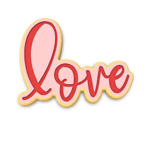 Love Cookie Cutter | Stamp | Stencil  - SHARP EDGES - FAST Shipping - Choose Your Own Size!