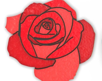 Rose Cookie Cutter 2-Piece, Outline & Stamp - SHARP EDGES - FAST Shipping - Choose Your Own Size!