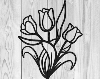 Tulips Stencil | REUSABLE, DURABLE, WASHABLE Craft Stencil | Use for Signs, Walls, Canvas & More!