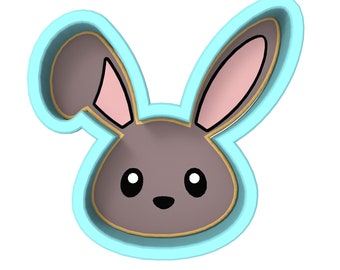 Bunny Face Cookie Cutter | Stamp | Stencil - SHARP EDGES - FAST Shipping - Choose Your Own Size! #1