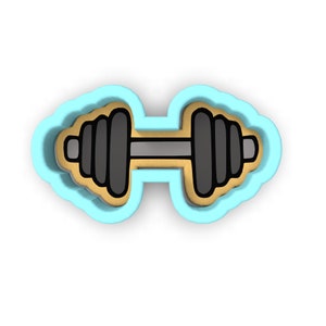 Barbell Cookie Cutter | Stamp | Stencil - SHARP EDGES - FAST Shipping - Choose Your Own Size!
