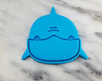 シャチの顔クッキーカッター 2 ピース、スタンプ & アウトライン #1 - シャープなエッジ - 迅速な発送 - お好みのサイズをお選びください。