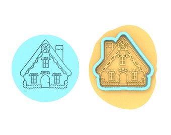 Gingerbread House Cookie Debosser | Cookie Cutter | Stencil - SHARP EDGES - FAST Shipping - Choose Your Own Size! #1