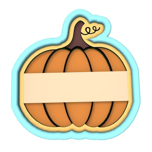 Pumpkin Custom Name Cookie Cutter | Stamp | Stencil - SHARP EDGES - FAST Shipping - Choose Your Own Size! #1