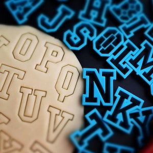 School Alphabet Cookie Cutter Set - SHARP EDGES - FAST Shipping - Choose Your Own Size!
