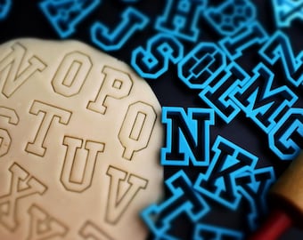 School Alphabet Cookie Cutter Set - SHARP EDGES - FAST Shipping - Choose Your Own Size!