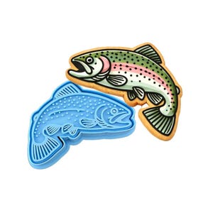 Trout 1 Cookie Cutter | Stamp | Stencil - SHARP EDGES - FAST Shipping - Choose Your Own Size! #1
