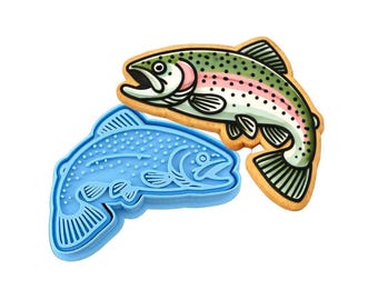 Trout 1 Cookie Cutter | Stamp | Stencil - SHARP EDGES - FAST Shipping - Choose Your Own Size! #1