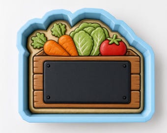 Farmers Market Box Cookie Cutter | Stamp | Stencil - SHARP EDGES - FAST Shipping - Choose Your Own Size! #1