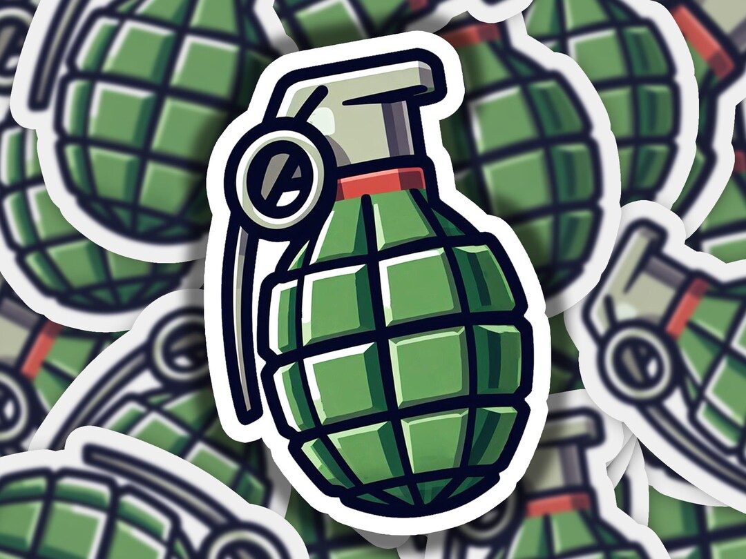 Grenade Vinyl Sticker | Dishwasher Safe & Durable | Custom Sizes