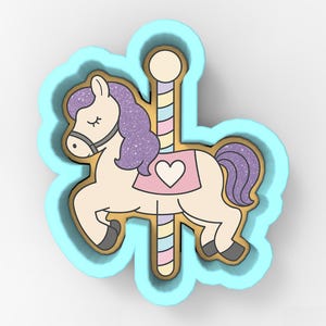 Carousel Horse Cookie Cutter | Stamp | Stencil - SHARP EDGES - FAST Shipping - Choose Your Own Size! #2