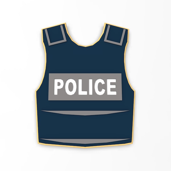 Police Bulletproof Vest Cookie Cutter | Stamp | Stencil - SHARP EDGES - FAST Shipping - Choose Your Own Size! #1