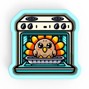 Turkey in the Oven Cookie Cutter | Stamp | Stencil - SHARP EDGES - FAST Shipping - Choose Your Own Size! #1