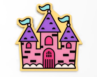 Princess Castle Cookie Cutter | Stamp | Stencil | Debosser - SHARP EDGES - FAST Shipping - Choose Your Own Size! #1