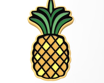 Pineapple Cookie Cutter | Stamp | Stencil - SHARP EDGES - FAST Shipping - Choose Your Own Size! #2