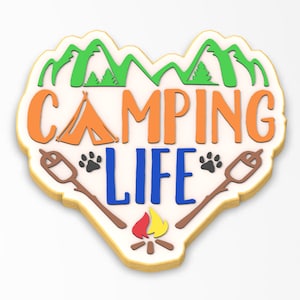 Camping Life  Cookie Cutter | Stamp | Stencil - SHARP EDGES - FAST Shipping - Choose Your Own Size!