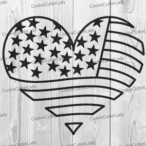 America Heart Stencil | REUSABLE, DURABLE, WASHABLE Craft Stencil | Use for Signs, Walls, Canvas & More!