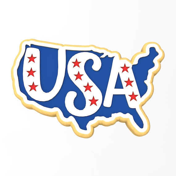 USA Cookie Cutter & Stamp | Stencil | Debosser - SHARP Edges - FAST Shipping - Choose Your Own Size! #1