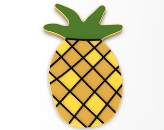 Pineapple Cookie Cutter | Stamp | Stencil - SHARP EDGES - FAST Shipping - Choose Your Own Size!