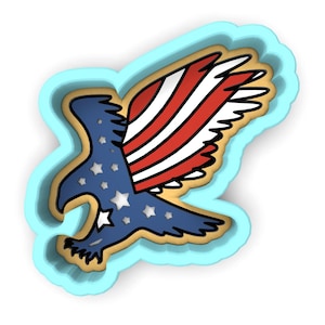 Eagle America Flag Cookie Cutter | Stamp | Stencil | Debosser - SHARP EDGES - FAST Shipping - Choose Your Own Size! #2