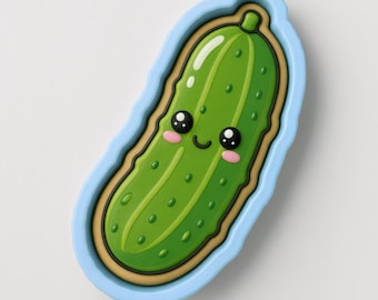 Dill Pickle Cute Cookie Cutter | Stamp | Stencil - SHARP EDGES - FAST Shipping - Choose Your Own Size! #1a