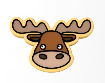 Moose Head Cookie Cutter | Stamp | Stencil - SHARP EDGES - FAST Shipping - Choose Your Own Size! #1