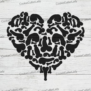Weiner Heart Stencil | REUSABLE, DURABLE, WASHABLE Craft Stencil | Use for Signs, Walls, Canvas & More!