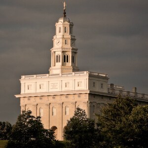 Nauvoo Temple Light Through the Storm | LDS Temple Art | Fine Art Print
