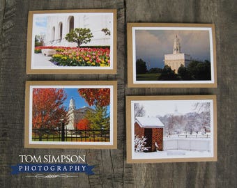 Seasons of Nauvoo Temple Notecards | Photograph Stitched to Blank Kraft Card | 4"x5.5" Single Card