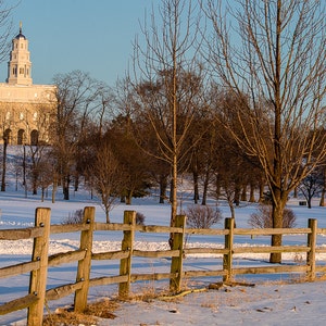 Nauvoo Temple Afternoon Snow | LDS Temple Art