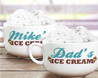 Personalized Ice Cream Bowl/Ceramic Bowl/Dad's Ice Cream