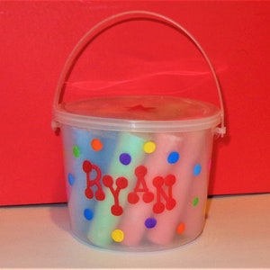 Personalized Bucket of Sidewalk Chalk/Kids Chalk bucket