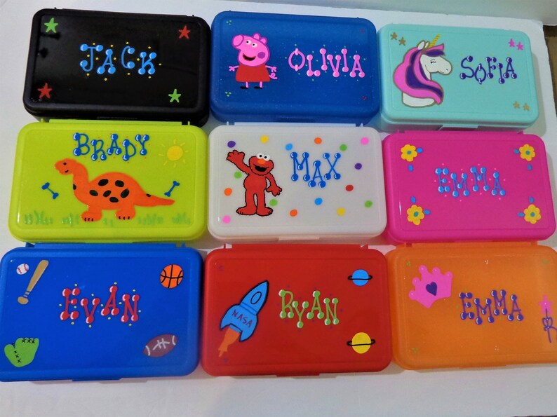 Personalized Kids Pencil Box Case/pencil Box/crayon Box/kids Etsy