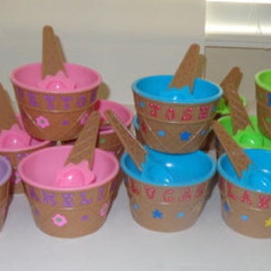 Coppe/ciotole per gelato dipinte a mano/Bomboniere personalizzate per bambini